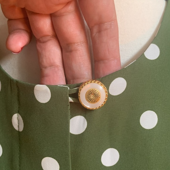 Iconic pretty lady dress!!! Vintage midi in a gorgeous green polka dot, Sz 12 - Picture 4 of 11